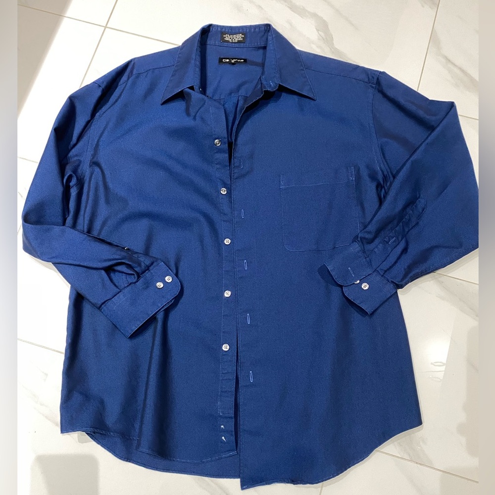 Claiborne Men's Casual Blue Button Down Shirt